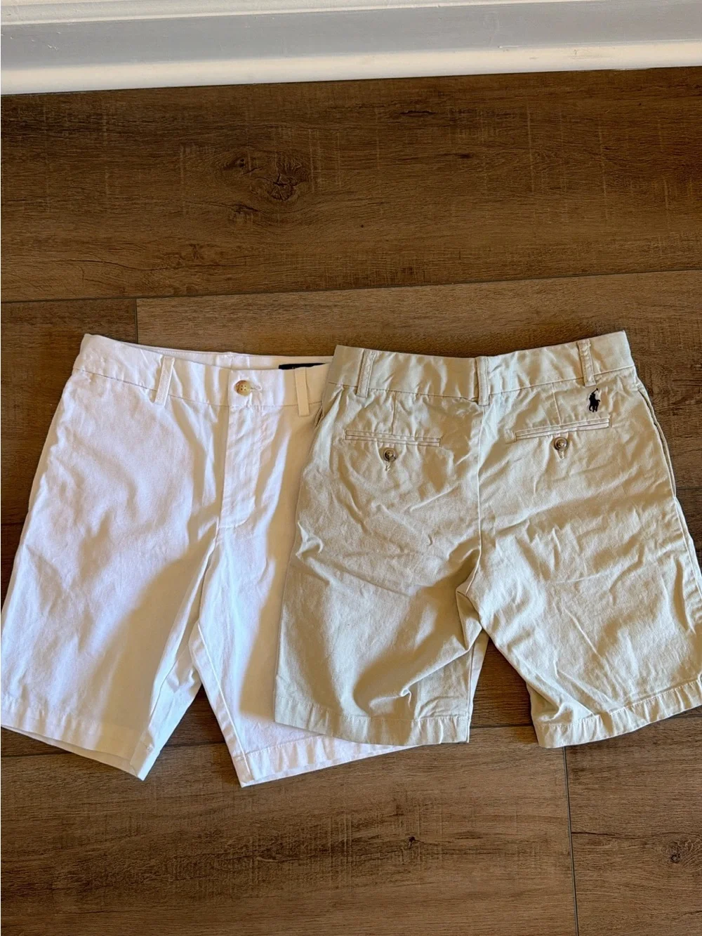 Ralph Lauren Boys' Chino Shorts in Khaki and White